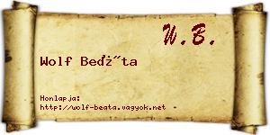 Wolf Beáta névjegykártya